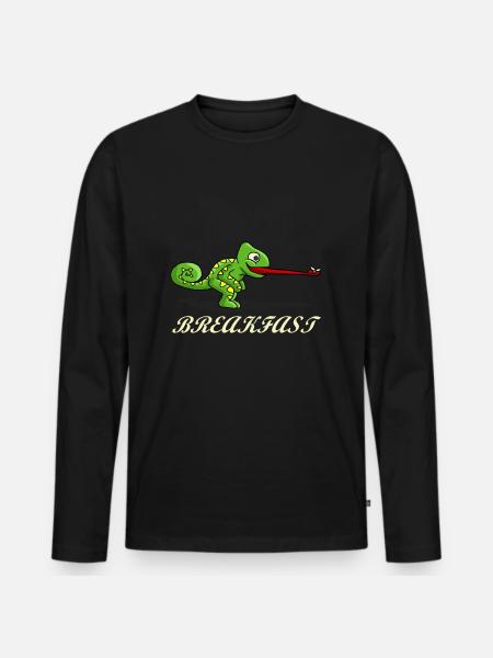 Breakfast reptile - Men's Premium Organic Long Sleeve Shirt - black