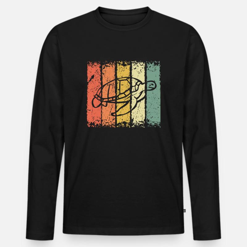 Schildkröte - Männer Premium Bio Langarmshirt - Schwarz