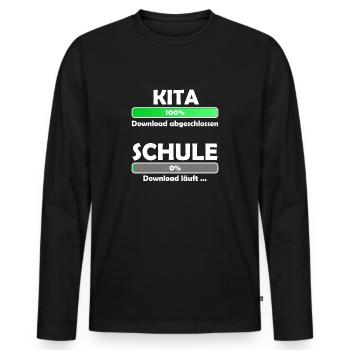 Schule loading - Schulbeginn - Einschulung - Männer Premium Bio Langarmshirt - Schwarz - Vorne - Nico (187cm)