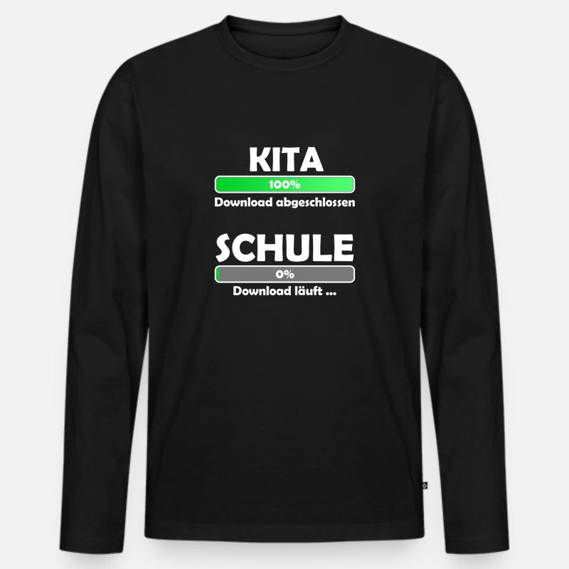 Schule loading - Schulbeginn - Einschulung - Männer Premium Bio Langarmshirt - Schwarz