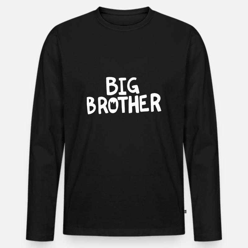 großer Bruder - Männer Premium Bio Langarmshirt - Schwarz