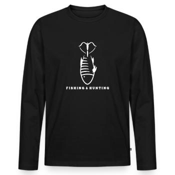 Fisch fischen - Männer Premium Bio Langarmshirt - Schwarz - Vorne - Nico (187cm)