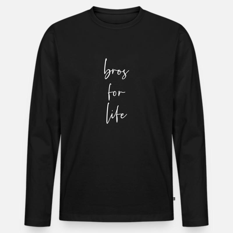 Bros for life - Männer Premium Bio Langarmshirt - Schwarz
