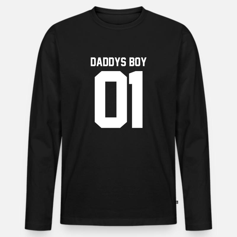 Daddys Boy 01 - Männer Premium Bio Langarmshirt - Schwarz