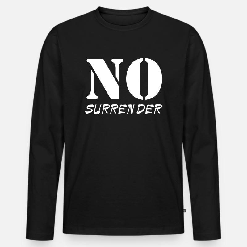No surrender - Männer Premium Bio Langarmshirt - Schwarz