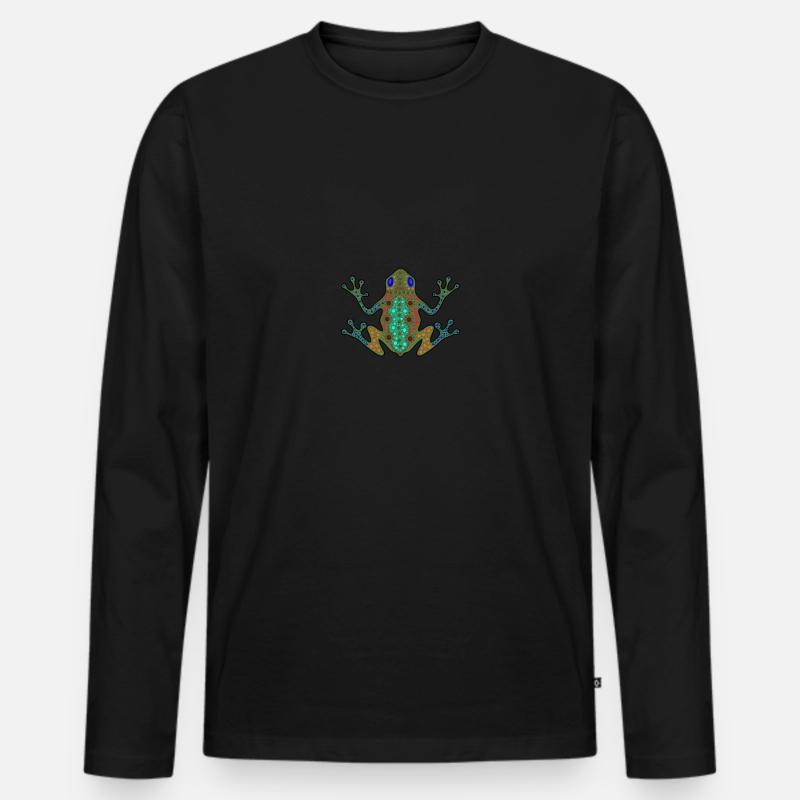 Kunstfrosch der Aborigines - Männer Premium Bio Langarmshirt - Schwarz