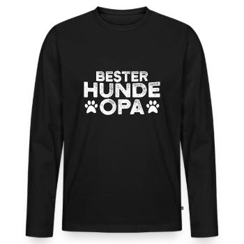 Bester Hunde Opa Spruch Herrchen Hundefreund Hund - Männer Premium Bio Langarmshirt - Schwarz - Vorne - Nico (187cm)