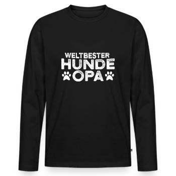 Bester Hunde Opa Spruch Herrchen Hundefreund Hund - Männer Premium Bio Langarmshirt - Schwarz - Vorne - Nico (187cm)