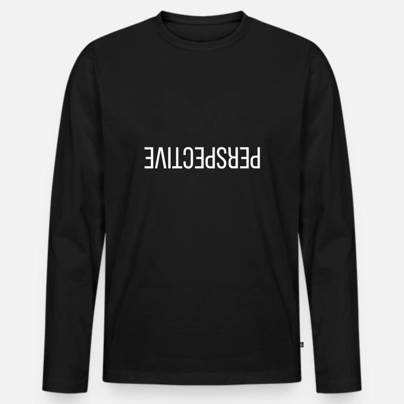 Perspective - Männer Premium Bio Langarmshirt - Schwarz