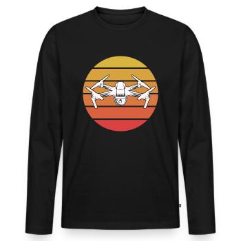 Cadeau de pilote de drone drone - T-shirt manches longues Premium bio Homme - noir - Devant - Nico (187cm)