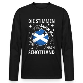 Schottland Flagge Schottische Fahne Alba GB UK - Männer Premium Bio Langarmshirt - Schwarz - Vorne - Nico (187cm)