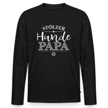 Stolzer Hunde Papa Hundehalter Hundegeschenk - Männer Premium Bio Langarmshirt - Schwarz - Vorne - Nico (187cm)