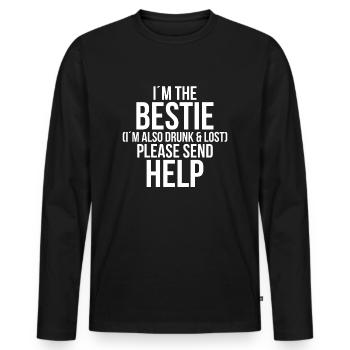 Im beie Im aussi ivre et perdu s’il vous plaît envoyer de l’aide - T-shirt manches longues Premium bio Homme - noir - Devant - Nico (187cm)