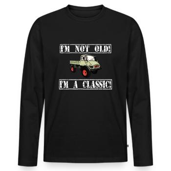 Je ne suis pas vieux - Je suis un classique / Unimog - T-shirt manches longues Premium bio Homme - noir - Devant - Nico (187cm)