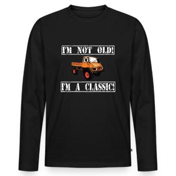 Je ne suis pas vieux - Je suis un classique / Unimog - T-shirt manches longues Premium bio Homme - noir - Devant - Nico (187cm)