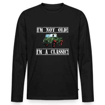 I'm not old - I'm a classic / Unimog - Men's Premium Organic Long Sleeve Shirt - black - Front - Nico (187cm)