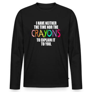 Ich habe weder die Zeit noch das Buntstiftzitat - Männer Premium Bio Langarmshirt - Schwarz - Vorne - Nico (187cm)