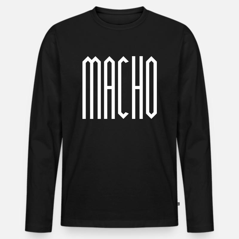 MACHO - Männer Premium Bio Langarmshirt - Schwarz