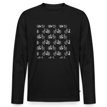 Sample Fahrrärder - Men's Premium Organic Long Sleeve Shirt - black - Front - Nico (187cm)