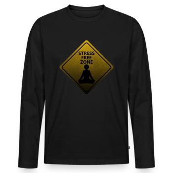 Stress Free Zone - Men's Premium Organic Long Sleeve Shirt - black - Front - Nico (187cm)