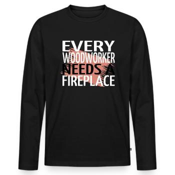 cadeau d’anniversaire charpentier tshirts - T-shirt manches longues Premium bio Homme - noir - Devant - Nico (187cm)