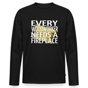 drôles d’artisans design charpentier citations t-shirts - T-shirt manches longues Premium bio Homme - noir - Devant - Nico (187cm)