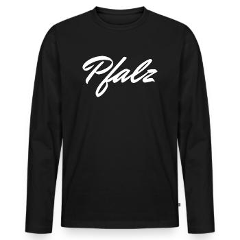 Pfalz - Männer Premium Bio Langarmshirt - Schwarz - Vorne - Nico (187cm)