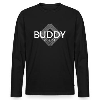 Buddy Christ - Men's Premium Organic Long Sleeve Shirt - black - Front - Nico (187cm)