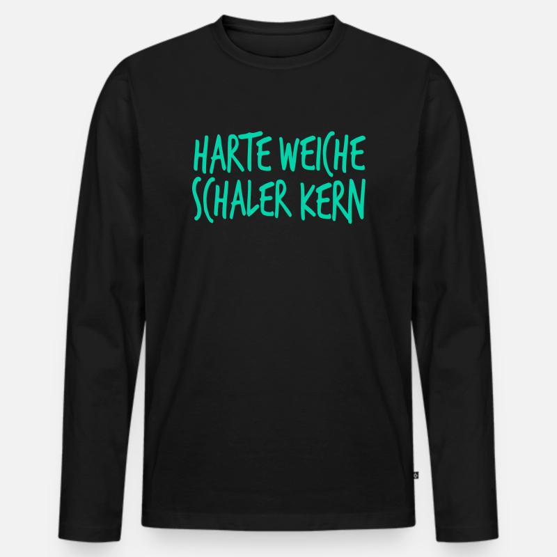 harte weiche schaler kern - Männer Premium Bio Langarmshirt - Schwarz