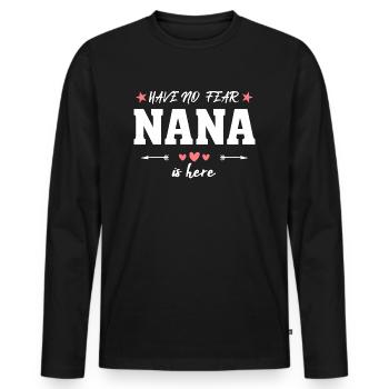 N’ayez pas peur Nana est ici T Shirt Nana T Shirt - T-shirt manches longues Premium bio Homme - noir - Devant - Nico (187cm)