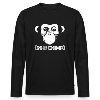 98 percent a chimpanzee | funny sayings, animals - Men's Premium Organic Long Sleeve Shirt - black - Front - Nico (187cm)