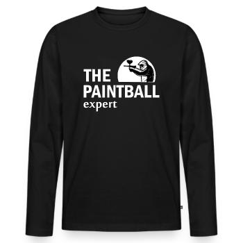 Paintball Airsoft - T-shirt manches longues Premium bio Homme - noir - Devant - Nico (187cm)