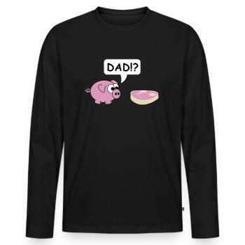 Papa | Schwein, Grill, grillen, Party, Steak - Männer Premium Bio Langarmshirt - Schwarz - Vorne - Nico (187cm)