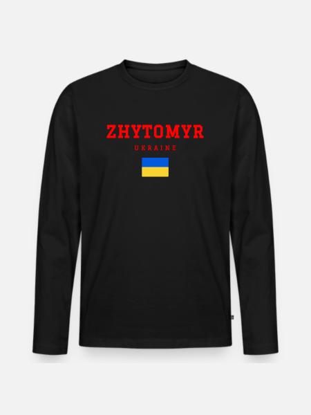 Zhytomyr, Ukraine - Men's Premium Organic Long Sleeve Shirt - black