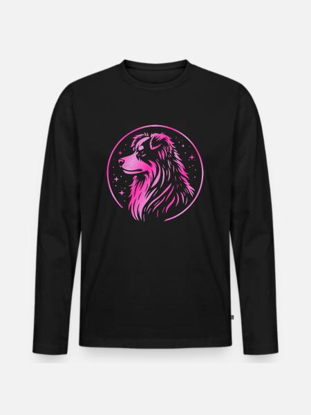 Dream dog Aussie pink - Men's Premium Organic Long Sleeve Shirt - black