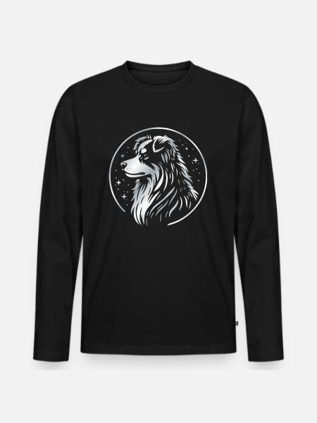 Dream dog Aussie silver - Men's Premium Organic Long Sleeve Shirt - black