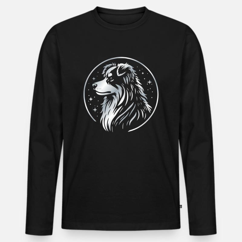 Dream dog Aussie silver - Men's Premium Organic Long Sleeve Shirt - black