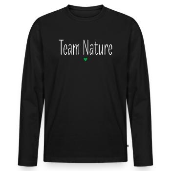 Équipe Nature, Look de partenaire, Chemise de groupe, Conservation de la nature - T-shirt manches longues Premium bio Homme - noir - Devant - Nico (187cm)