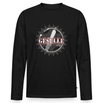 Zweiradmechaniker 2024 - Männer Premium Bio Langarmshirt - Schwarz - Vorne - Nico (187cm)