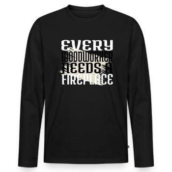 ébéniste charpentier un charpentier prière t-shirts - T-shirt manches longues Premium bio Homme - noir - Devant - Nico (187cm)