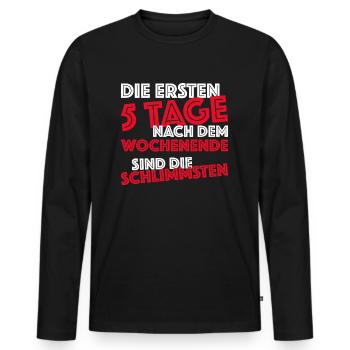 Party machen am Wochenende | Bier, feiern - Männer Premium Bio Langarmshirt - Schwarz - Vorne - Nico (187cm)