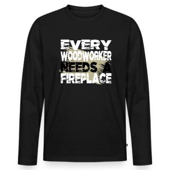 present funny proud carpenter skull tshirts - Männer Premium Bio Langarmshirt - Schwarz - Vorne - Nico (187cm)
