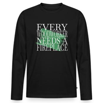 men a carpenters prayer tshirts hearbeat - Männer Premium Bio Langarmshirt - Schwarz - Vorne - Nico (187cm)