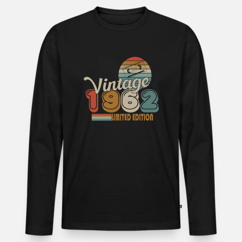1962 - Männer Premium Bio Langarmshirt - Schwarz