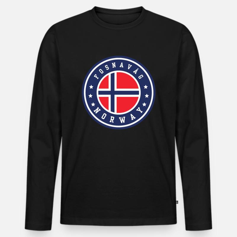 Fosnavåg, Norwegen - Männer Premium Bio Langarmshirt - Schwarz