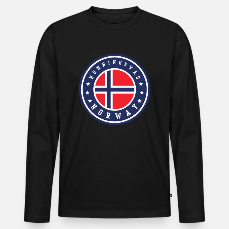 Honningsvåg, Norwegen - Männer Premium Bio Langarmshirt - Schwarz