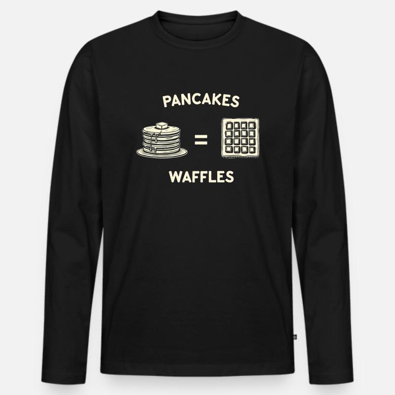 Pfannkuchen und Waffeln - Männer Premium Bio Langarmshirt - Schwarz