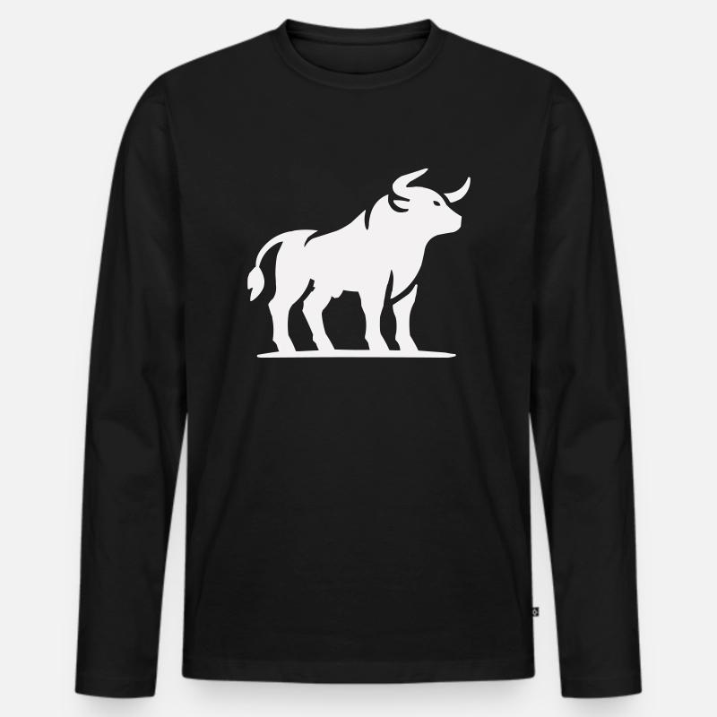 stier tier - Männer Premium Bio Langarmshirt - Schwarz