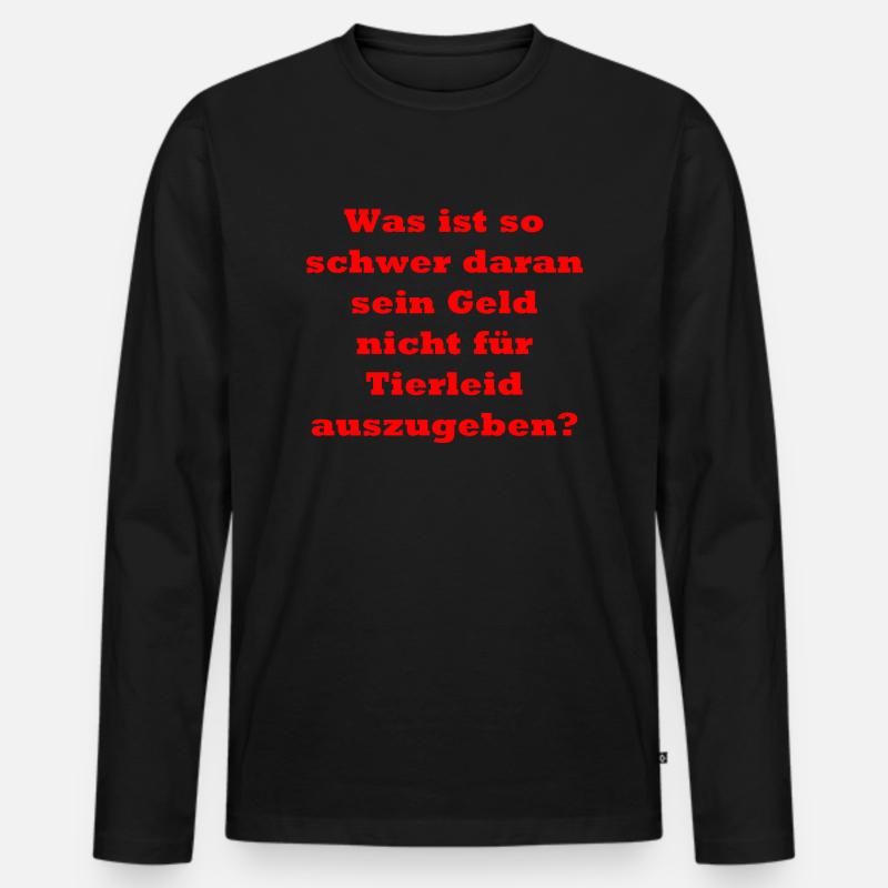 veganer Spruch - Männer Premium Bio Langarmshirt - Schwarz