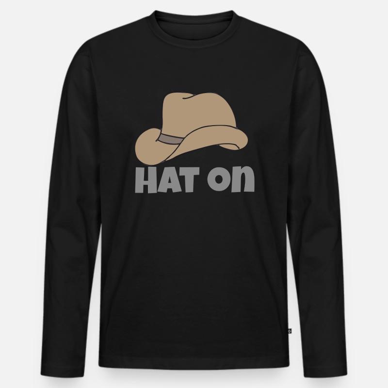 hat on - Männer Premium Bio Langarmshirt - Schwarz